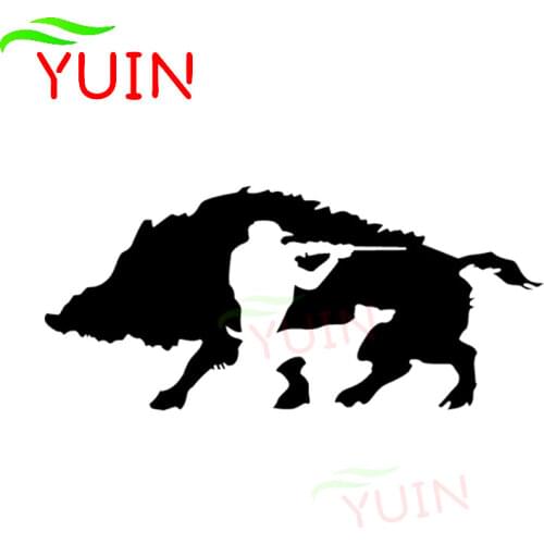 Car Sticker Creative Hunting Wild Boar Decals Fashion Auto Accessories PVC Body Decoration Sunscreen Cover Scratch Decal