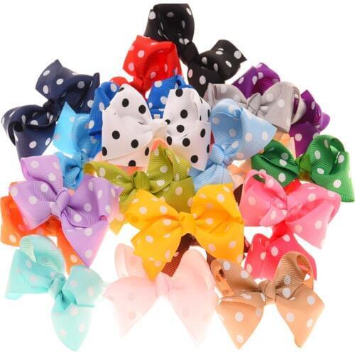 160PCS Newborn Ribbon Bows dot Bowknot Bows Kids Hair Accessory Bows tie for Headband No Hair Bows