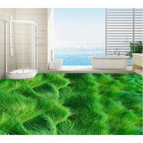 Large custom flooring Grass green plants floor painting bathroom home decoration Self-adhesive wallpaper 3d flooring Beibehang