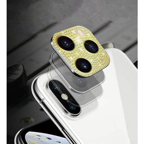Case For iPhone XS MAX XR X Seconds Change To For iPhone 11 Pro Max Inlaid Rhinestone Camera Cover Etui Telephone Lentille Coque