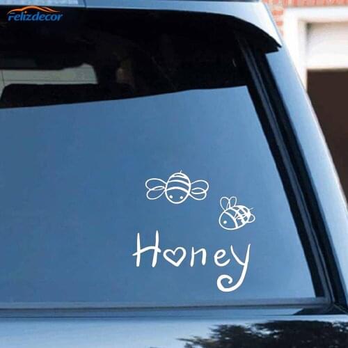 Black/Silver Funny Cartoon Bee Carbon Sticker Car Body Covering Sticker Door Handle Decal Vinyl C379