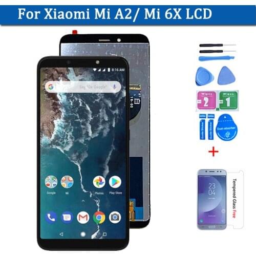 Screen For XiaoMi Mi A2 MIA2 LCD Assembly Replacement Digitizer Touch Panel For XiaoMi 6X LCD Display Repairment Part