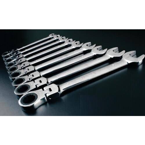 20pcs flexible head ratchet wrench spanner industrial grade 180 degree swivel head, auto truck repairing tool