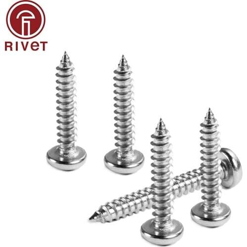 GB845 ST4.8 ST5.5 ST6.3 Cross Recessed Truss Head Self-tapping Screw 304 A2-70 Stainless Steel Phillips Mushroom Head Wood Screw