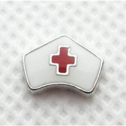Hot selling nurse hat floating charms living glass floating memory lockets charms