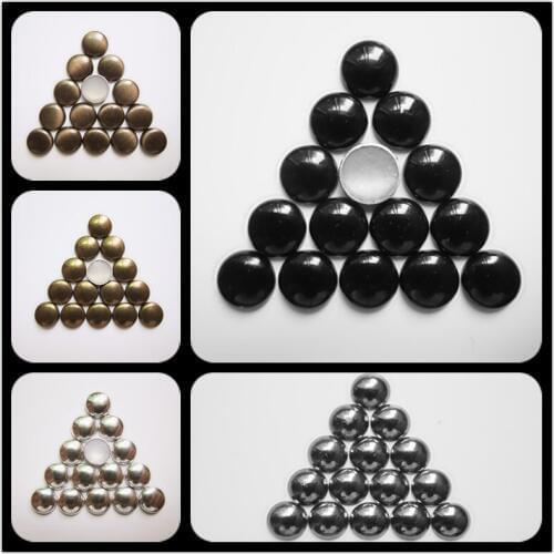 Round Metal Studs 7MM Loose Rhinestones Black/Silver Hot-Fix Punk Studs Spikes Bag Decoration 144Pieces Diy Crafts Accessories