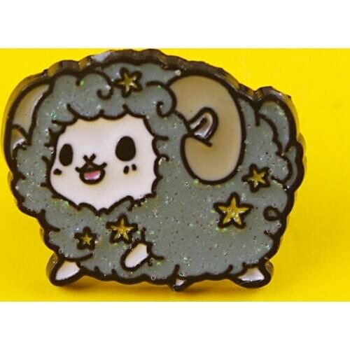Round Pins Badges Brooches Cute Sheep Metal Pins For Clothes Badge Jewelry Gift Clothes Lapel Pin Anime Decoration Accessories