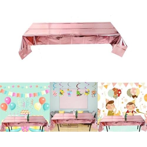 Leaveable Rose Gold Tablecloth Christmas Party Decoration Foil Tablecloth toalha de mesa nappe decoracao para casa manteles