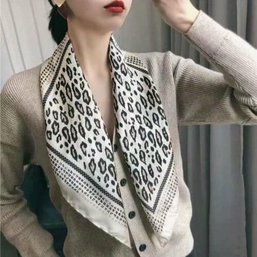 Leopard Print Square Scarf Women Neckerchief Fashion Bag Tie Headband Office Lady Necktie Fashion Kerchief