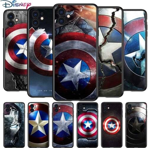 Avengers Shield for Apple iPhone 12 Pro Max Mini 11 Pro XS Max X XR 6S 6 7 8 Plus 5S SE2020 Soft Black Phone Case