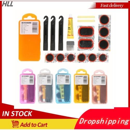 Mountain Bike Bicycle Repair Tools Cycling Flat Tire Repair Rubber Patch Glue Lever Set Tire Fix Kit Mender Accessories ciclismo