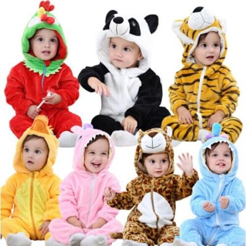 New Born Baby Clothes Baby Rompers Winter Boys Girls Jumpsuits Infant Onesies Animal Stitch Pajamas Ropa Bebe Costumes