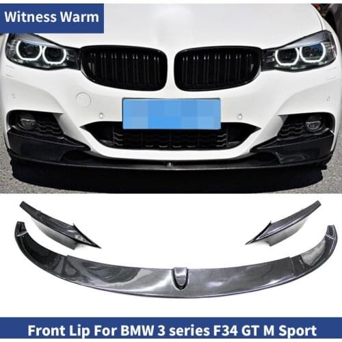 Carbon Fiber Front Bumper Lip Spoiler Splitters Apron for BMW 3 Series F34 GT M-Tech Sport Bumper 2013 - UP Car Styling