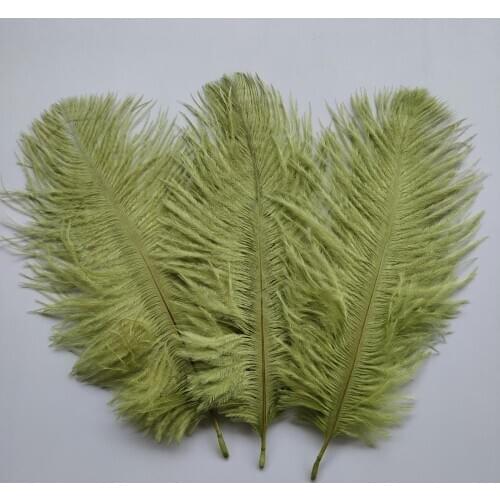 Hot 10pcs High Quality Army Green ostrich feathers 6-8 inches/15-20 cm for Wedding Party Decor Accessories Wedding Decoration