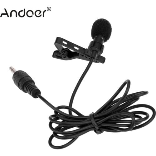 Andoer Super Lapel Lavalier Microphone Tie Clip Microfone Metal Mono Microphone 3.5mm with Collar Clip Mic for Lound Speaker
