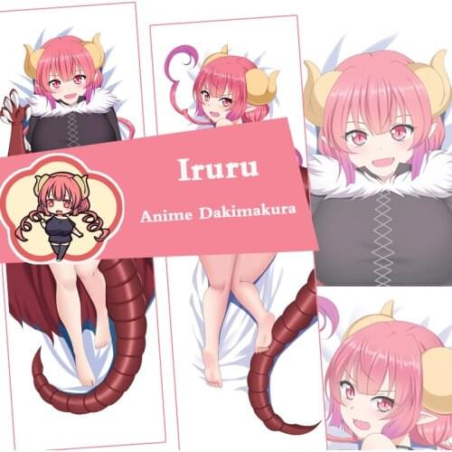 Hot Japan Anime Miss Kobayashis Dragon Maid Iruru Dakimakura Hugging Pillowcase Bedroom Bedding Pillow Case Cover Gifts
