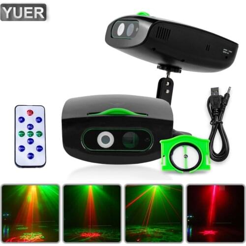 Portable RG Laser Strobe Effect Projectors 6 Card Patterns For DJ Disco Dance Floor Bar Stage Club Christmas Halloween Festival