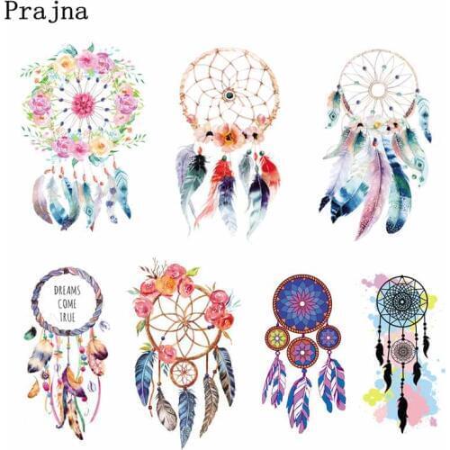 Prajna Dreamcatcher Ironing Stickers Unicorn Pyrograph Iron-On Transfers PVC Patch Heat Transfer Vinyl For Clothes Wholesale