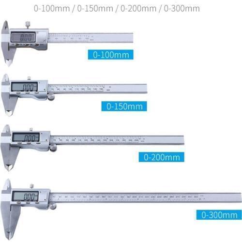 Electronic Digital Vernier Caliper 0-150/200/300mm Metric Inch Stainless Steel Large LCD Screen Calipers Tool Home Tools