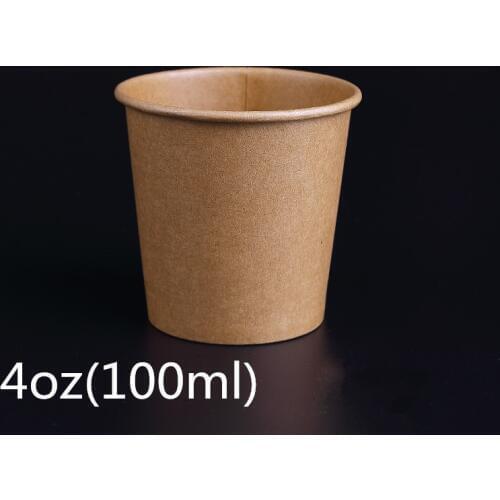 50pcs/pack 100ml Mini Kraft Paper Cup Small Disposable Cup Tea Coffee Paper Cups