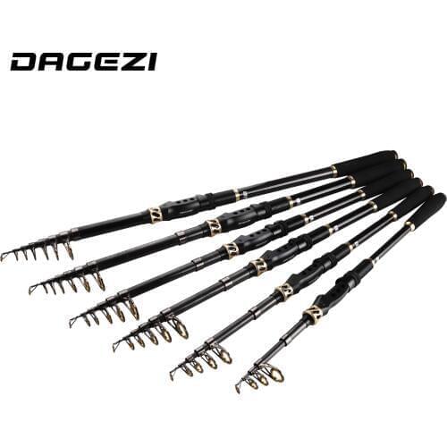 DAGEZI Ultralight Carbon Fiber Telescopic Fishing Rod 1.8M/2.1M/2.4M/2.7M 3.0M/3.6M Spinning Rod Saltwater Fishing Travel Rod