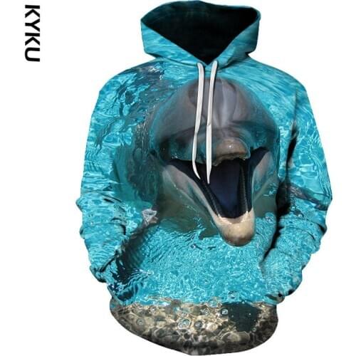 Lovely Dolphin hoodie Men Women 3D Sweatshirt Fashion Casual Tracksuits Famale Jackets Hooded Pullover Hip Hop Street Sweatshirt