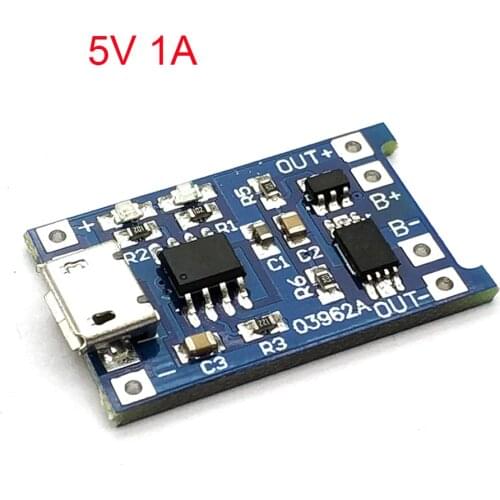 TP4056 MICRO USB 5V 1A 18650 Lithium Battery Charger Module Charging Board With Protection Dual Functions 3.7v 3.6V 4.2V