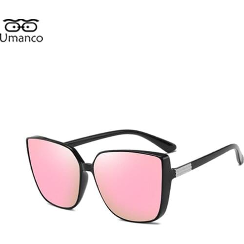 Umanco Oversized Square Cat Eye Sunglasses for Women Men Pink Blue PC Frame Brand Design Shades UV400 Driving Outdoor Eyewear