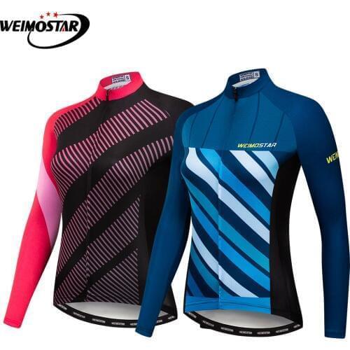 Weimostar 2019 Women Cycling Jersey Long Sleeve mtb Bicycle Clothing Maillot Ciclismo Road Sport Mountain Bike Jersey Cycle Wear