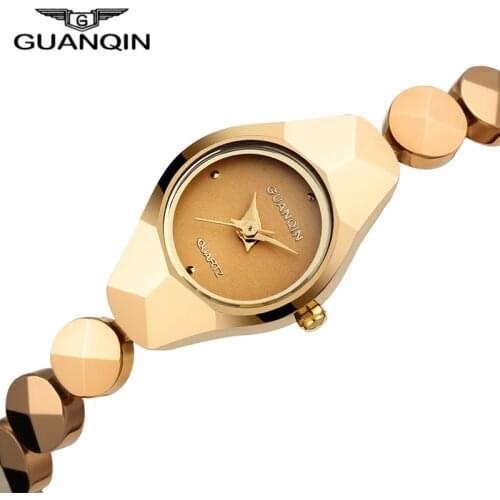 Relogio Feminino GUANQIN Tungsten Steel Ladies Watch Gold Watch Top Brand Women Fashion Elegant Chain Style Design Quartz Watch