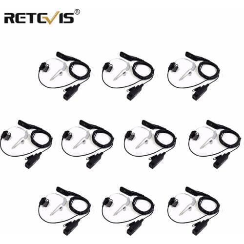 10pcs Wholesale Retevis R-1M21 Large PTT Mic Headset Walkie Talkie Earpiece For Motorola DP4800 DP4801 P8268 Two Way Radio etc