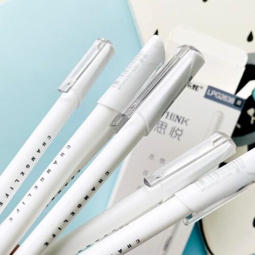 2pcs/lot Think Change Life Gel Pen Rollerball Pen Writing Tool Student Stationery School Office Supply 0.5mm Black Ink