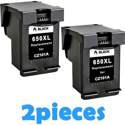 2 x DAT Compatible Ink Cartridge for H P 650 XL 650XL for H P 650 XL for h p Deskjet 1015 1515 2515 2545 2645 3515 4645