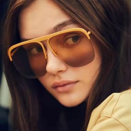 2021 Retro Sunglasses Women Sexy Square Vintage Goggles Fashion Brand Designer Oversized Sun Glasses for Women UV400