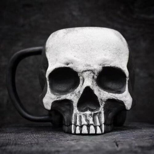 480ML Skull Mug Halloween Thriller Cup Decoration Gothic Realistic Skull Mugs Tea Milk Coffee Mugs Halloween Unique Gifts Decor