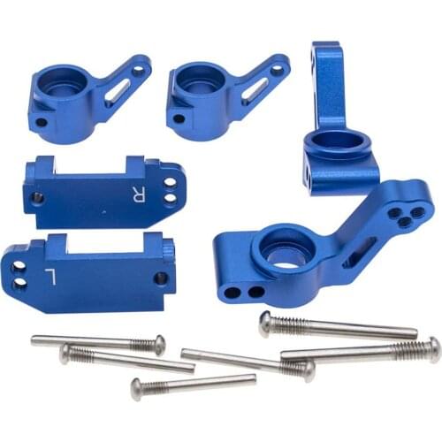6pcs Aluminum Caster Blocks & Steering Blocks & Rear Stub Axle Carriers Replacement of 3632 3736 3752 for 1/10 Traxxas Slash 2WD