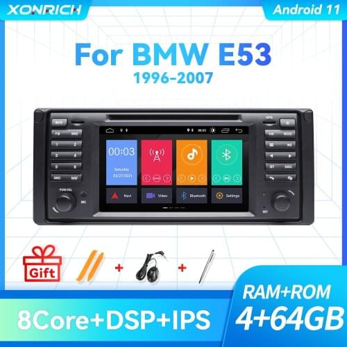 PX5 8Core 1 DIN Android 11 Car DVD Radio For BMW X5 E53 E39 Car Audio Navigation IPS Multimedia No 2 DIN Carplay 8Core 4GB 64GB