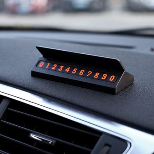Car Emporary Parking Card Telephone Number Sticker Plate Switch License Plate Multifunctional Holder Automotive Interior
