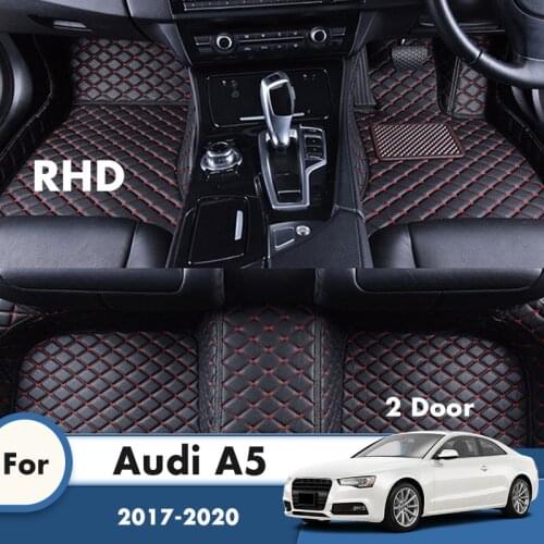 RHD Custom Car Floor Mats For Audi A5 2 Door 2020 2019 2018 2017 Auto Styling Interior Decoration Leather Carpets Foot Pads