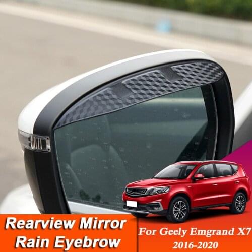 Car-styling For Geely Emgrand X7 2016-2020 Carbon Fiber Rearview Mirror Eyebrow Rain Shield Anti-rain Cover External Accessory