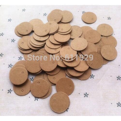 Free shipping Wholesale Blank round hang tag dia. 2cm,1000 pcs a lot,gift kraft paper tag/label/baking price tag/DIY label/logo