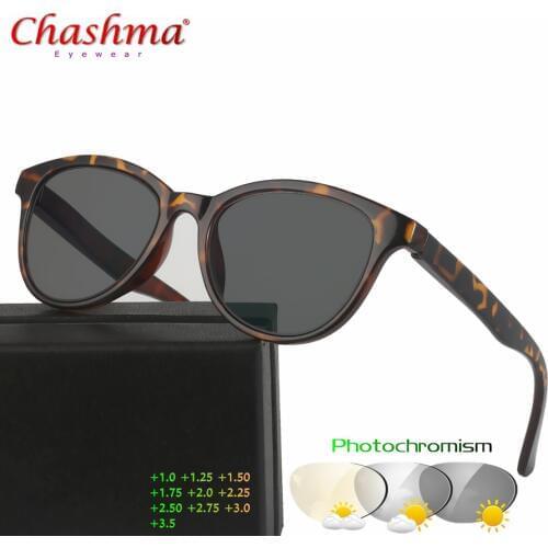 Chashma New Design Photochromic Reading Glasses Women Men Presbyopia Eyeglasses sunglasses discoloration with Diopters