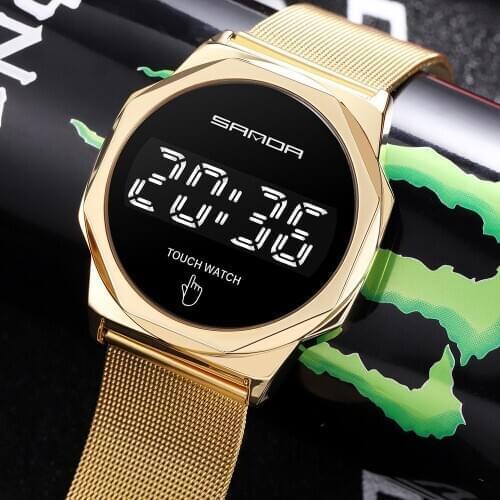 Sanda Man Digital Sport Watch LED Touch Screen Mens Electronic Watch Waterproof Watches Mens 2020 Wrist Clock часы мужские