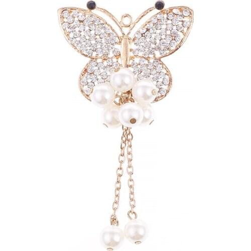 DIY Jewelry Findings Ornament Accessories Rhinestone Crystal Pearls Tassel Chains Decorated Alloy Butterfly Patch Sticker Craft