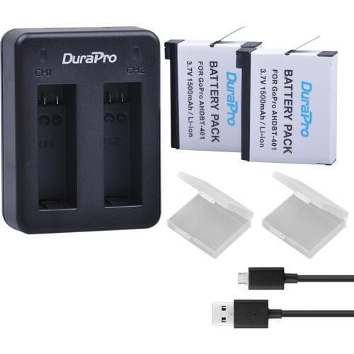 2x1500mAh ahdbt-401 +Dual Charger for GoPro Hero 4 Batteries Go Pro HERO4 Bateria AHDBT 401 Action Camera Intimate Accessories