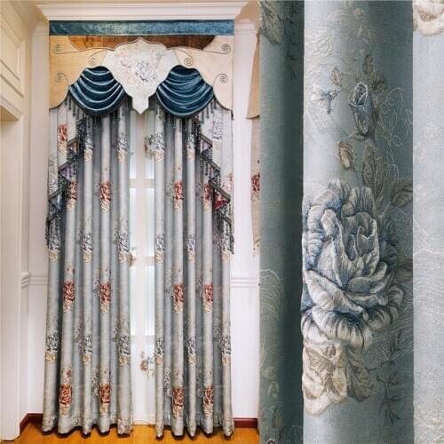 European and American high precision embossed embossed curtains for bedroom living room and kitchen high-quality custom curtains