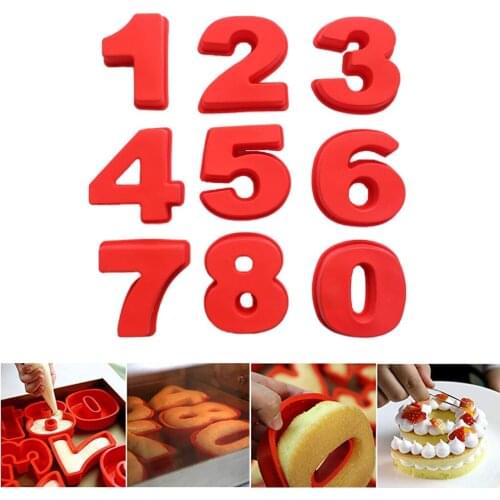Number Molds 0-8 Baking Cake Mold Tool Sugarcraft Chocolate Mould Anniversary