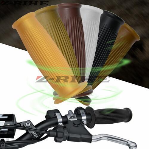 Motorcycle 7/8'' Retro Rubber Handlebar Hand Grip For Honda Suzuki Kawasaki Triumph Cafe Racer Bobber Custom