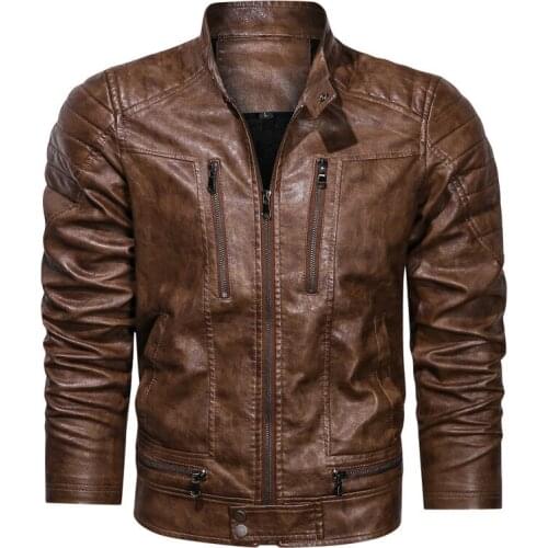 Mens Winter Autumn Leather Biker Jackets Fleece Lined Warm Motorcycle Coats Outerwear Casual PU Windbreaker Plus Size L-4XL