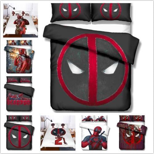 Marvel Deadpool hero 3D bedding set Single Twin Queen comforter bedclothes duvet cover Pillowcases Adult Children Gift bedroom